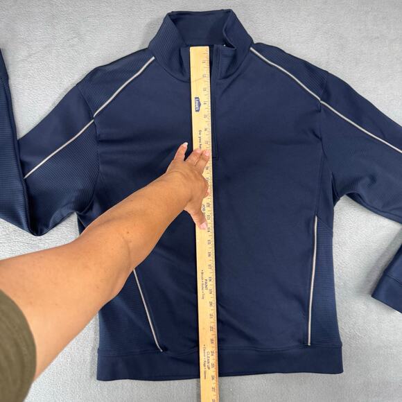 CUTTER & BUCK Mens Golf Jacket 1/4 Zip  MEDIUM Dry-Tec Navy Valero Texas Open - Picture 4 of 7